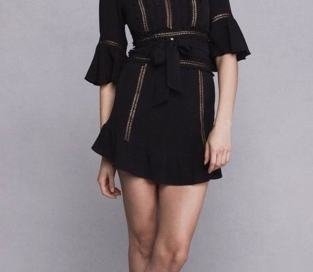 For Love And Lemons Black NWT Willow Mini Skirt Small
